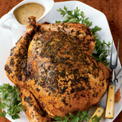 Barbecued Turkey with White Wine Gravy