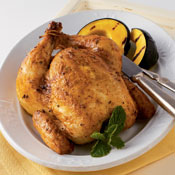 Cornish Hens with Garlic-Mint Butter