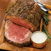 Prime Rib with Garlic and Blue Cheese Dressing