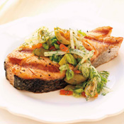 Salmon with Fennel and Olive Salad