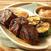 Tri-Tip and Zucchini Skewers with Smoked Paprika Aioli