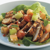 Chicken Breast Salad with Mixed Melon Salsa