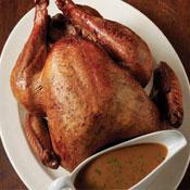 Brined and Barbecued Turkey with Pan Gravy
