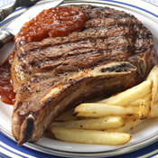 Big Cowboy Steaks with Whiskey Barbecue Sauce
