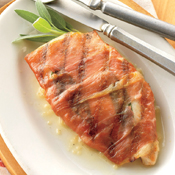 Chicken Saltimbocca in White Wine-Butter Sauce