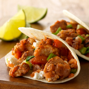 Chicken and Goat Cheese Tacos with Roasted Tomato-Garlic Salsa