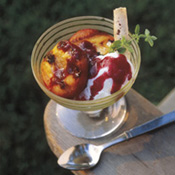 Grilled Peaches with Fresh Cherry Sauce