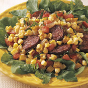 Sausage Salad with Arugula