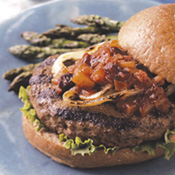 Turkey Burgers with Chunky Peach Cranberry Ketchup