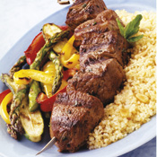 Herbed Lamb Kabobs with Toasted Couscous and Vegetables