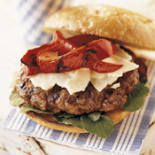Sausage Burgers with Grill Roasted Pepper