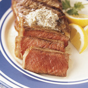 New York Steaks with Blue Cheese Butter