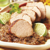 Dry-Rubbed Pork Tenderloin with Fire-Roasted Tomato Sauce