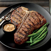 Ginger Porterhouse Steaks with Roasted Sesame Salt