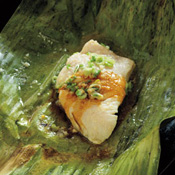 Ginger and Miso Black Cod in Banana Leaves
