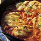 Halibut Fillets with Bombay Tomato Sauce