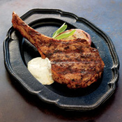 Porcini-Rubbed Veal Chops with Herbed Mascarpone