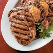 Rib Eye Steaks with Tomato Harissa