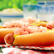 Tube Steaks with Pickled Onions