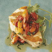 Sea Bass with Roasted Pepper Vinaigrette