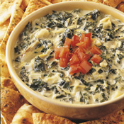 Grilled Artichoke and Spinach Dip with Pita Wedges